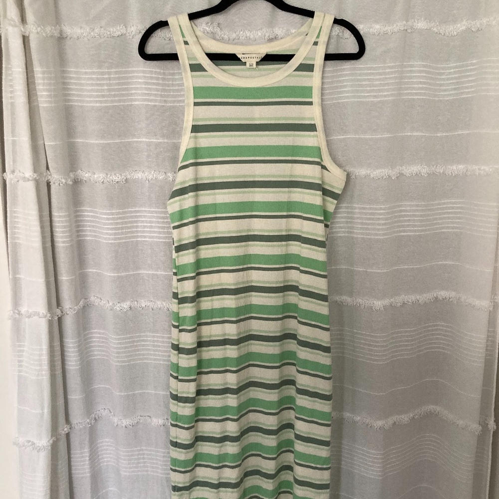 Aeropostale Green and White Striped Maxi Dress
